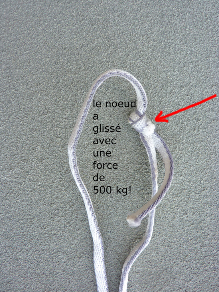 noeud de sangle sur dyneema glissé 2